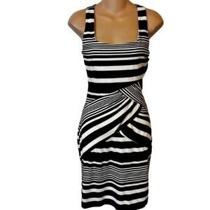 Vince Camuto Ladies Wrap Dress Sz‎ 2 Black White Striped